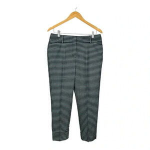 Ann Taylor LOFT Julie Cropped Pants Striped Riviera Black White Women‎ Size 8